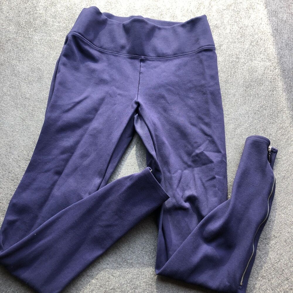 Armani Exchange Navy Blue Pants XS womens Side Zip Ankle Slim Fit Stretch A12